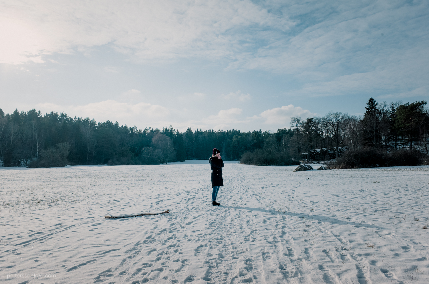 The snow keeps falling down over Stockholm